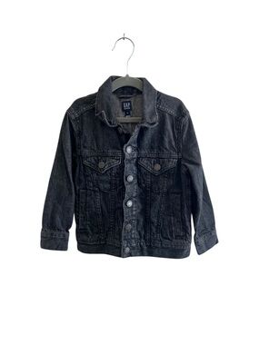 Gap Denim Girls XS Jean Jacket Black Wash Trucker 4-5Y VGUC